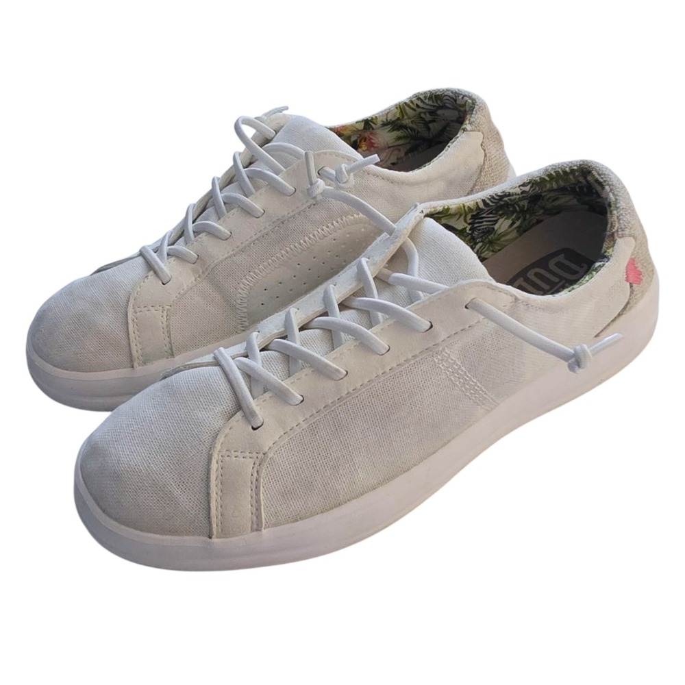 Hey Dude Wendy Rise White Canvas Platform Slip On Sneakers Women Size 9